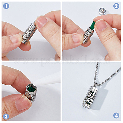 Ожерелья и браслеты-слайдеры из нержавеющей стали с полой колонной в виде флакона духов&nbsp;SJEW-FH0001-05