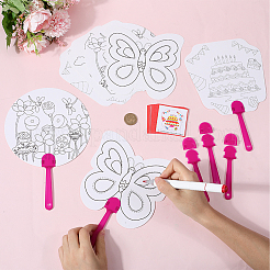 16шт. 4 стиля бумажного ручного веера&nbsp;DIY-GF0010-33