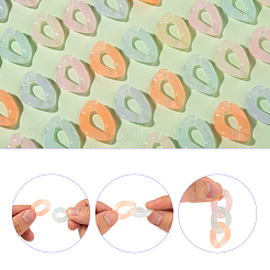 150шт 6 цвета имитация желе акриловые соединительные кольца&nbsp;JACR-CJ0001-01