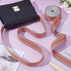 5 ярд полиэстеровой полосатой жаккардовой ленты&nbsp;OCOR-WH0078-287B