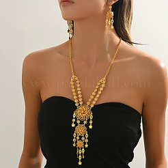 Элегантный французский сплав цветочные кисточки ожерелье и серьги комплект для женщин&nbsp;YO1225