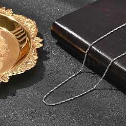 1 мм 304 нержавеющая сталь витая квадратная цепочка-змейка ожерелье для женщин&nbsp;NJEW-B131-09P