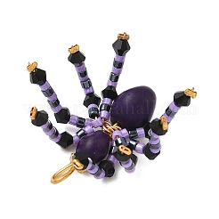 Подвески из окрашенной синтетической бирюзы и стеклянных бусин на тему Хэллоуина&nbsp;PALLOY-MZ00774-06