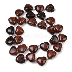 Натурального красного дерева обсидиана бисер нитей&nbsp;G-NH0069-A09