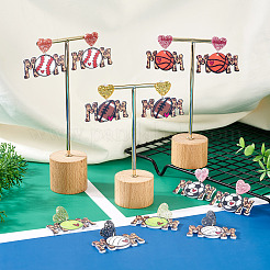 6 пара двухцветных акриловых сережек-гвоздиков&nbsp;EJEW-TA0001-55