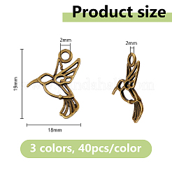 120 шт. подвески из двухцветного сплава с открытой задней частью&nbsp;DIY-DC0003-84