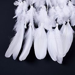 Тканая сетка/паутина ручной работы с украшением на стену из перьев&nbsp;HJEW-K035-01