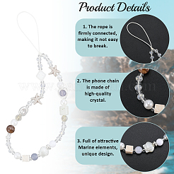 Сплав акриловый искусственный жемчуг телефон ремешок цепи&nbsp;HJEW-WH20019-18