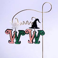 Серьги-гвоздики с акриловыми блестками и пудрой&nbsp;FS-WGC50DB-01