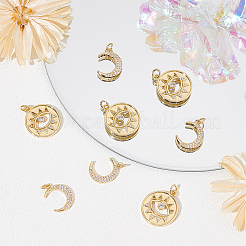 8 шт. 2 подвески из латуни с микропаве из кубического циркония в стиле стойки&nbsp;KK-BC0011-96