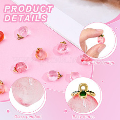 30шт 3 цвета стеклянные подвески&nbsp;GLAA-OC0001-47