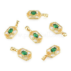 Латунные микропаве прозрачные подвески с фианитом&nbsp;KK-N233-422