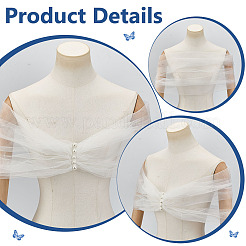 Полиэстеровая шаль на одно плечо для невесты&nbsp;AJEW-WH0596-370