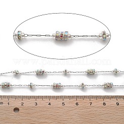 Стеклянные бусины ручной работы и цепочки из страз&nbsp;CHS-L028-01P-02