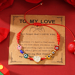 Плетеные браслеты из бисера для женщин из латуни и стекла и бусин лэмпворк&nbsp;SD3606-2