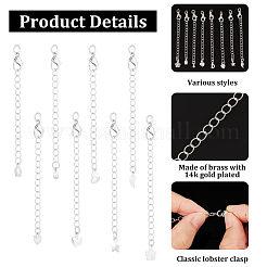 24 шт. 8 стиля латунных удлинителей цепи&nbsp;KK-GA0001-52S