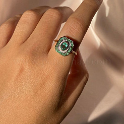 Прямоугольный сплав со стразами кольца для женщин&nbsp;FS-WGB46A4-02