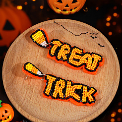 Серьги-гвоздики ручной работы из стеклянного бисера на Хэллоуин&nbsp;WA9568-1