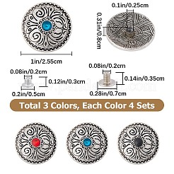 12 комплект декоративных заклепок из сплава 3 цветов&nbsp;FIND-GF0004-78