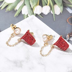 Латунные микро проложить серьги стержня кубического циркония&nbsp;EJEW-Z080-02G-02