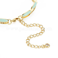 Браслет-цепочка из латуни с микропаве из кубического циркония для женщин&nbsp;BJEW-T020-05G-05