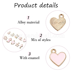 30шт 15 стиля подвески из сплава с эмалью&nbsp;ENAM-YW0004-25