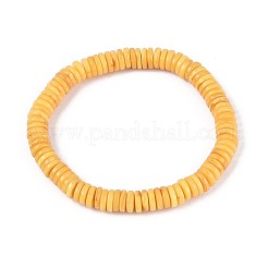Браслеты из натурального янтаря с эластичными бусинами для мужчин и женщин&nbsp;BJEW-T018-17