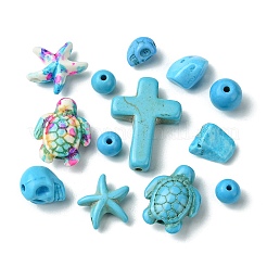 Синтетические бирюзовые бусины&nbsp;DIY-FS0005-93