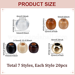 140 шт. 7 стиля наборы европейских бусин из смолы&nbsp;OPDL-ME0001-02