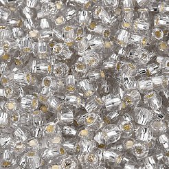 Серебряные подкладке стекло бисер&nbsp;SEED-T007-18A-02