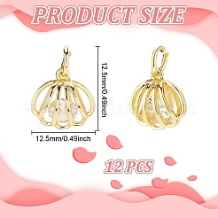 12 шт. подвески из латуни с прозрачным кубическим цирконием&nbsp;KK-GO0001-78