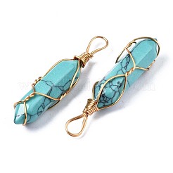 Синтетический бирюзовые большие кулоны&nbsp;G-T122-70E