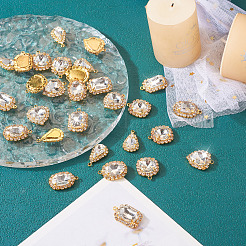 30шт 5 стиля хрустальные стеклянные подвески со стразами&nbsp;RB-TA0001-09