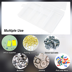 6шт прямоугольный полипропиленовый (ПП) контейнер для хранения бусин&nbsp;CON-AN0001-01