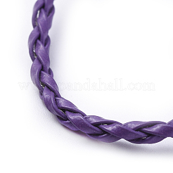 Модный имитация плетеный кожаный браслет материалы&nbsp;BJEW-S076-M