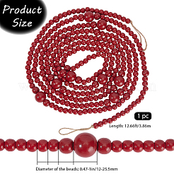 Круглая деревянная гирлянда из бисера для украшения елки&nbsp;AJEW-WH20019-63