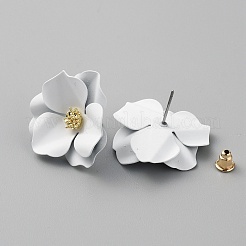 Серьги-гвоздики из сплава 3d с цветком EJEW-WH0016-07C