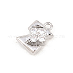 26шт латунные микропаве прозрачные кубические циркониевые подвески&nbsp;KK-Z151-18P