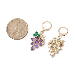 Серьги с эмалью из виноградного сплава с застежкой-молнией&nbsp;EJEW-JE06187