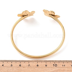 Браслеты-манжеты с цветком из нержавеющей стали 304 для женщин&nbsp;LS-BJEW-Z157-02G-01