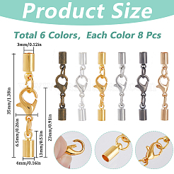 48 шт. 6-х цветные латунные карабины-клешни&nbsp;KK-SC0005-86