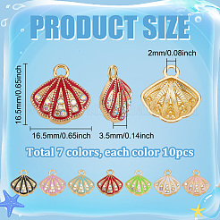 70шт 7 цвета подвески из цинкового сплава с эмалью&nbsp;ENAM-PH0003-23