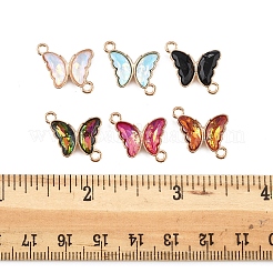 24 шт. 6-х цветные подвески-соединители из сплава стекла&nbsp;FIND-FS0003-51