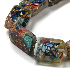 Окрашенная натуральная императорская яшма с нитями смоляных бусин&nbsp;G-G083-F05-01