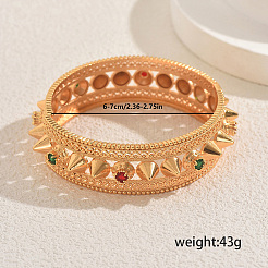 Ближневосточные латунные браслеты с микропаве из кубического циркония на петлях&nbsp;EV5059