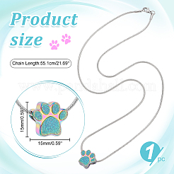 Ожерелье из урны с прахом и отпечатком лапы&nbsp;NJEW-WH0024-01RC