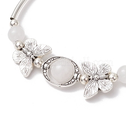 Браслеты из натурального белого нефрита&nbsp;BJEW-JB11665-01