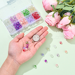 250шт 10 цвета матовые окрашенные распылением стеклянные бусины&nbsp;GLAA-YW0005-42