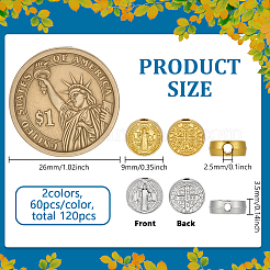 120 шт. 2 цвета бусины из сплава в тибетском стиле&nbsp;FIND-FG0004-67