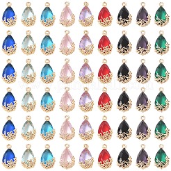 18шт 3 цвета прозрачные стеклянные подвески&nbsp;GLAA-YW0004-52A